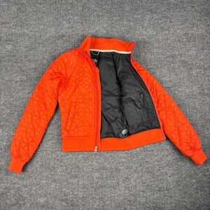 The North Face Quilted Bomber Jacket Womens XS Orange Puffer Full Zip